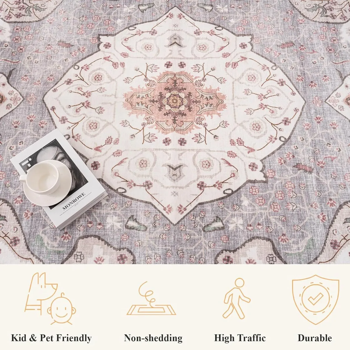 Vintage Area Rug for Living Room - Traditional - Image 4