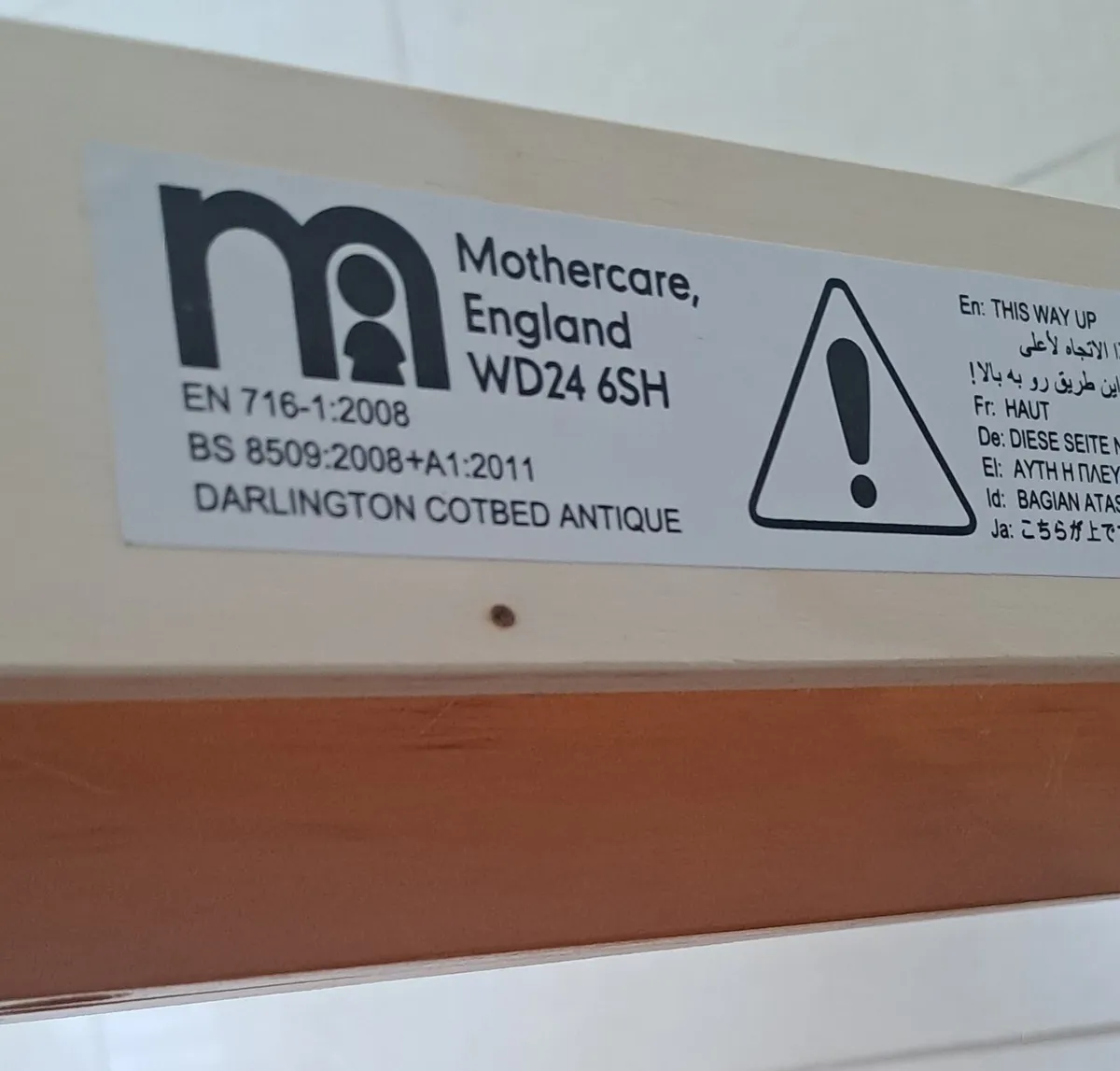 Mothercare Cotbed - Image 3