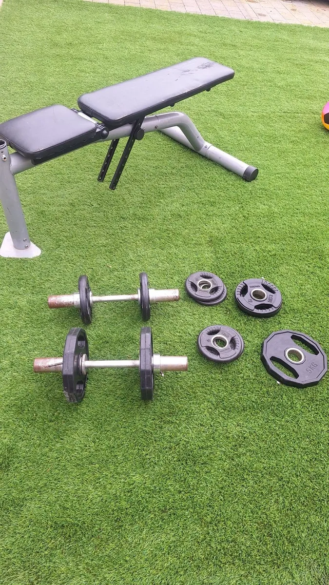Adjustable dumbells and bench - Image 2