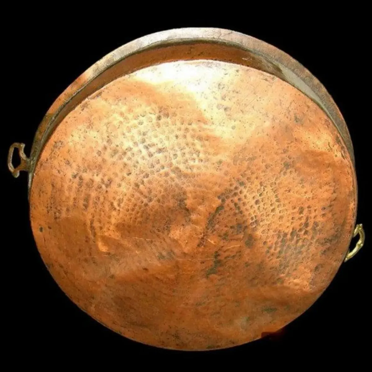 Large Vintage Copper Pan with Brass Handles - Image 4