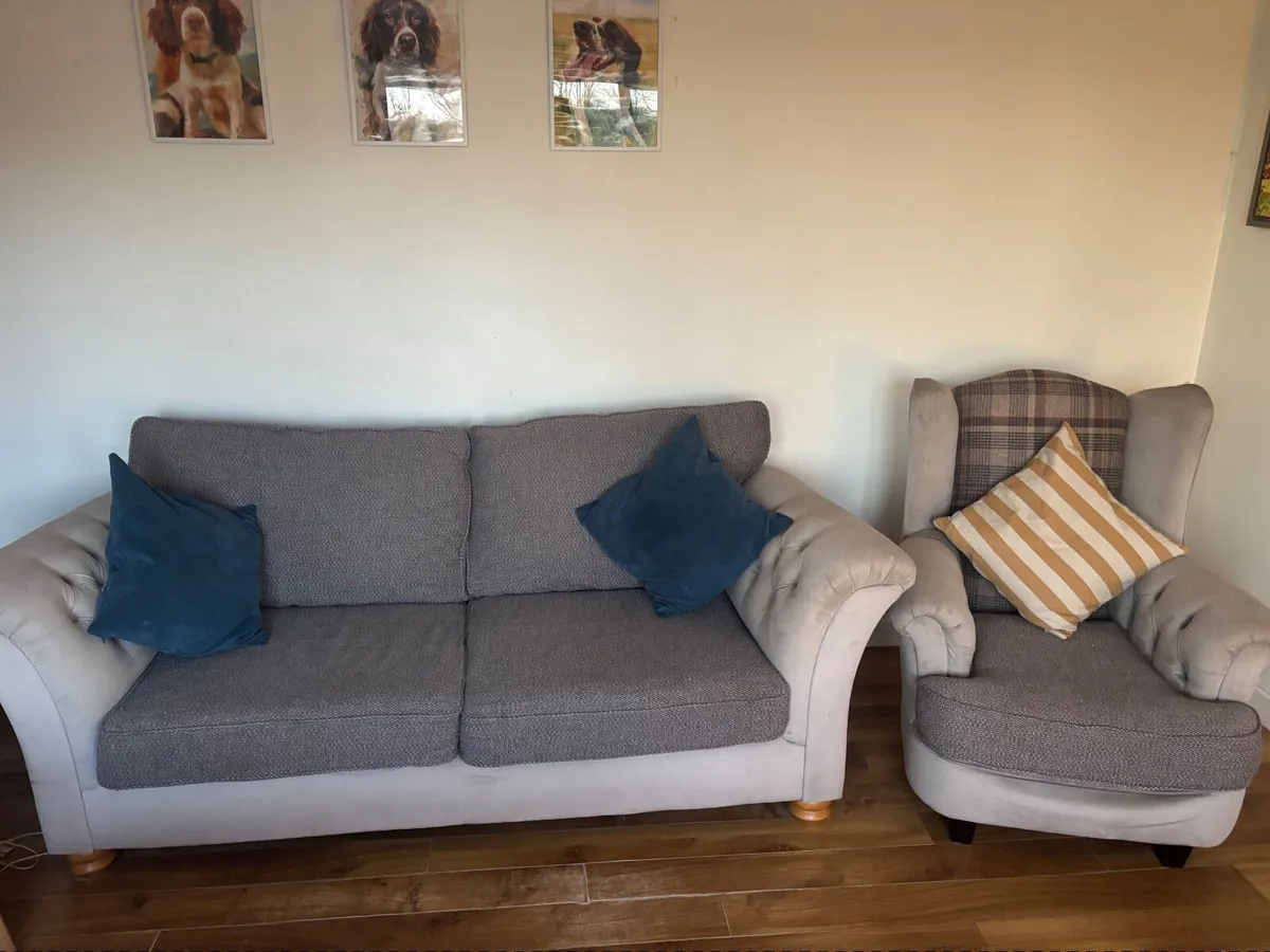 3 seater Couch and chair - Image 1
