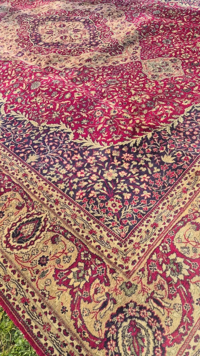 Vintage wool pile rug - Image 1