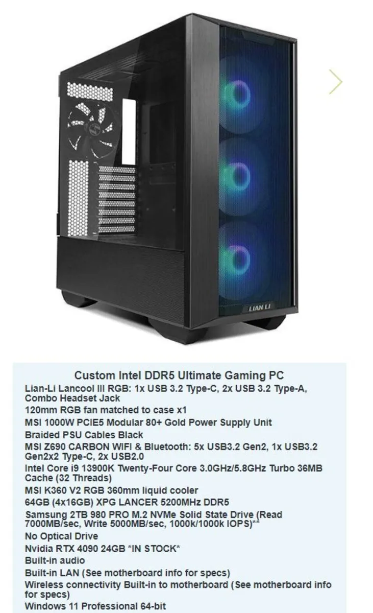 ULTIMATE BEAST MODE GAMING PC – CUSTOM BUILT INTEL - Image 2