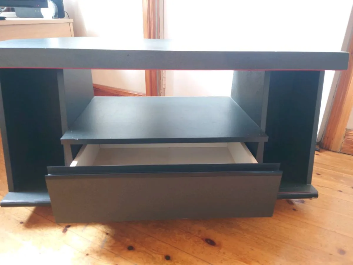 Black TV Stand on Wheels - Image 2