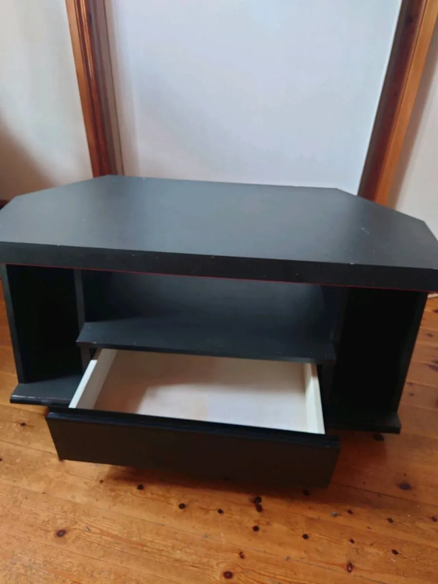 Black TV Stand on Wheels - Image 3