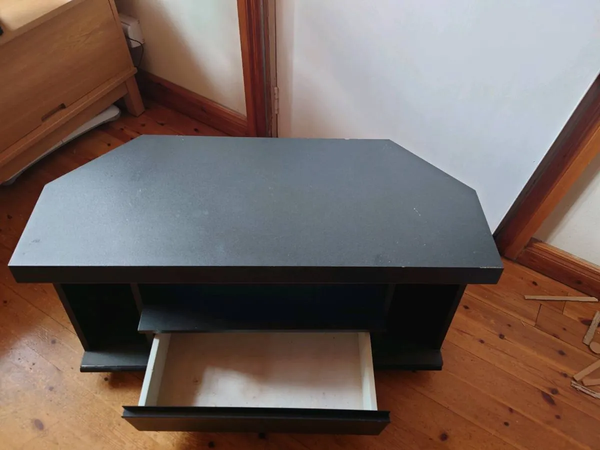 Black TV Stand on Wheels - Image 1