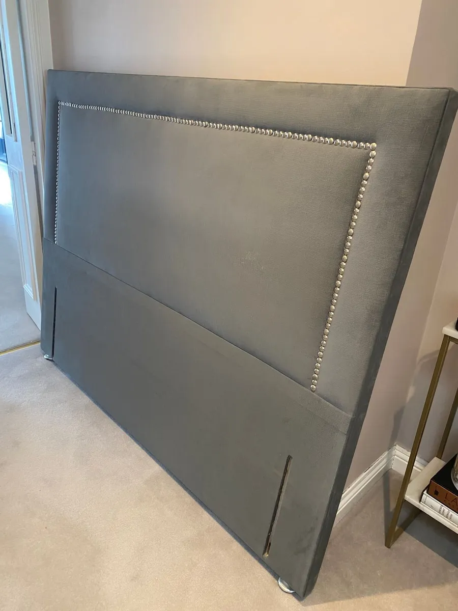 Headboard (6 foot) Superking Grey - Image 1