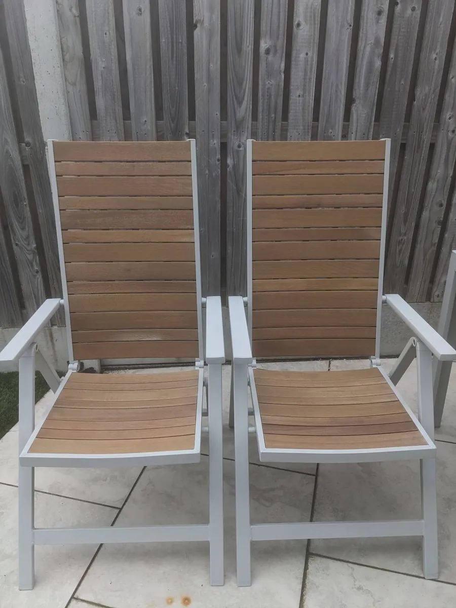 Reclining Garden Chairs (Pair) - Image 1