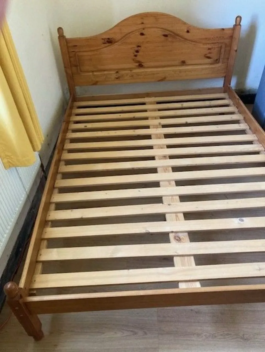 Pine double bed