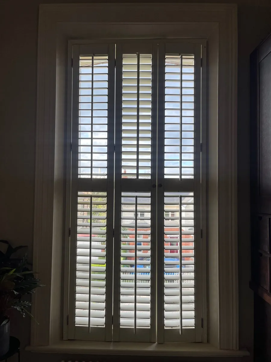 White Wooden Plantation Shutters - Image 1