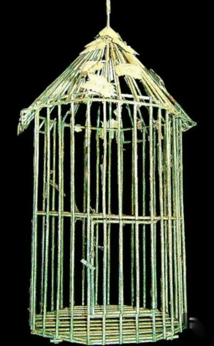 Substantial Vintage Verdigris Bird Cage - Image 4