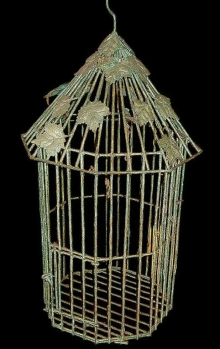 Substantial Vintage Verdigris Bird Cage - Image 3