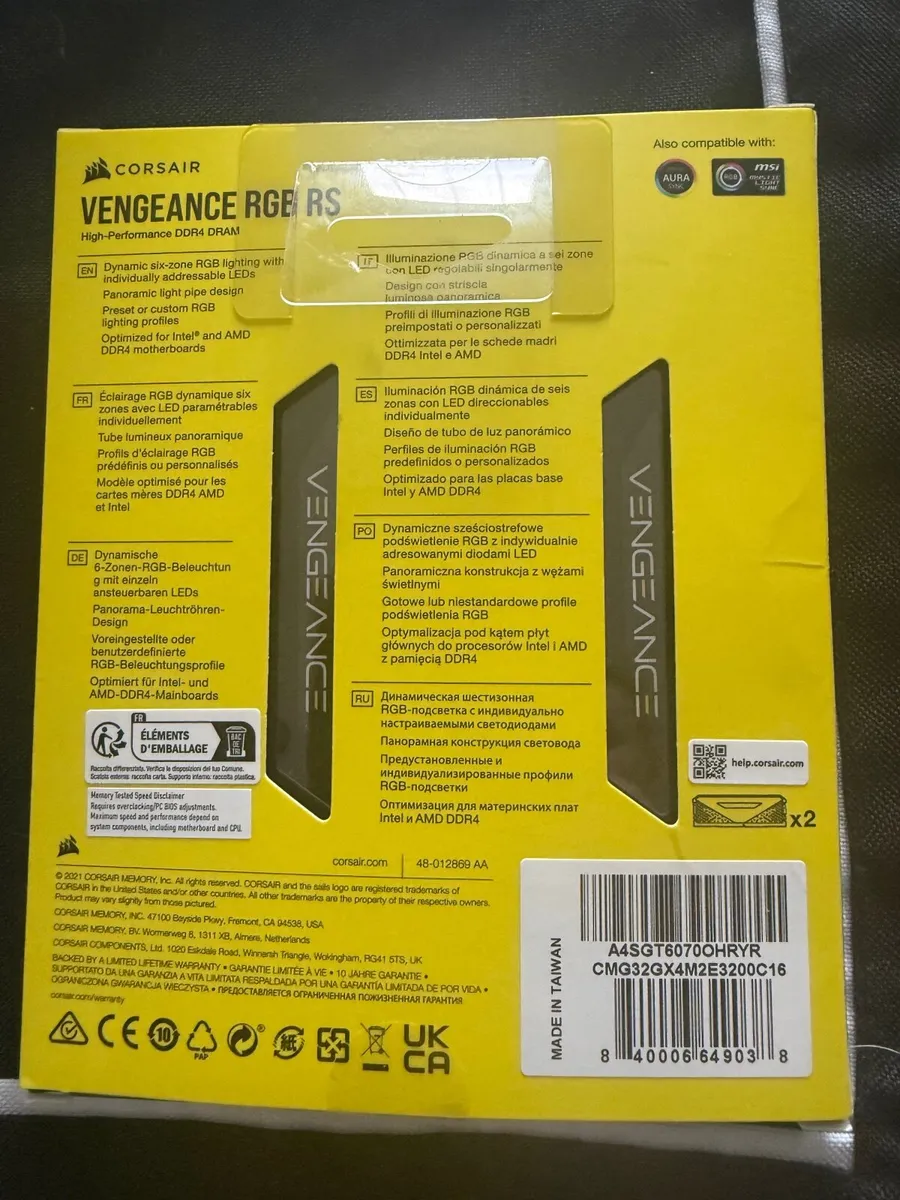 Corsair vengeance rgb rs ddr4 2x16 gb/32 gb - Image 1