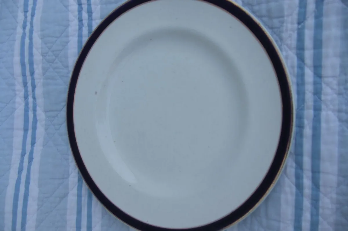 Arklow Pottery Blue Gilded Bowls & Plate - Image 3