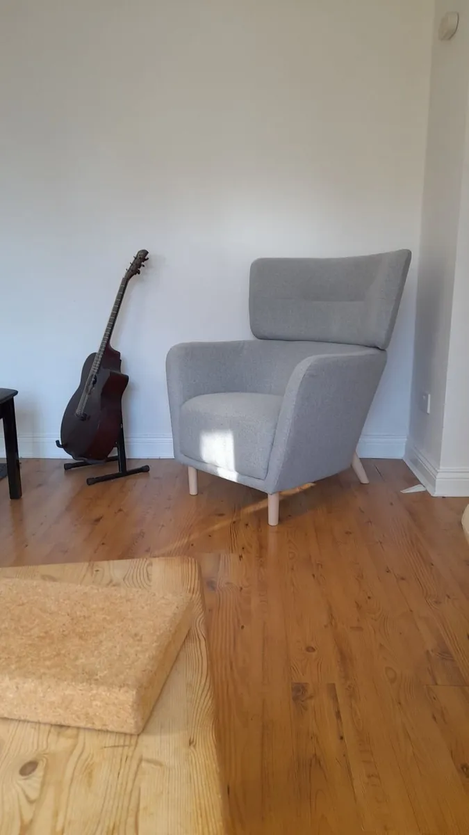 IKEA OSKARSHAM Wing Chair Grey - Image 2