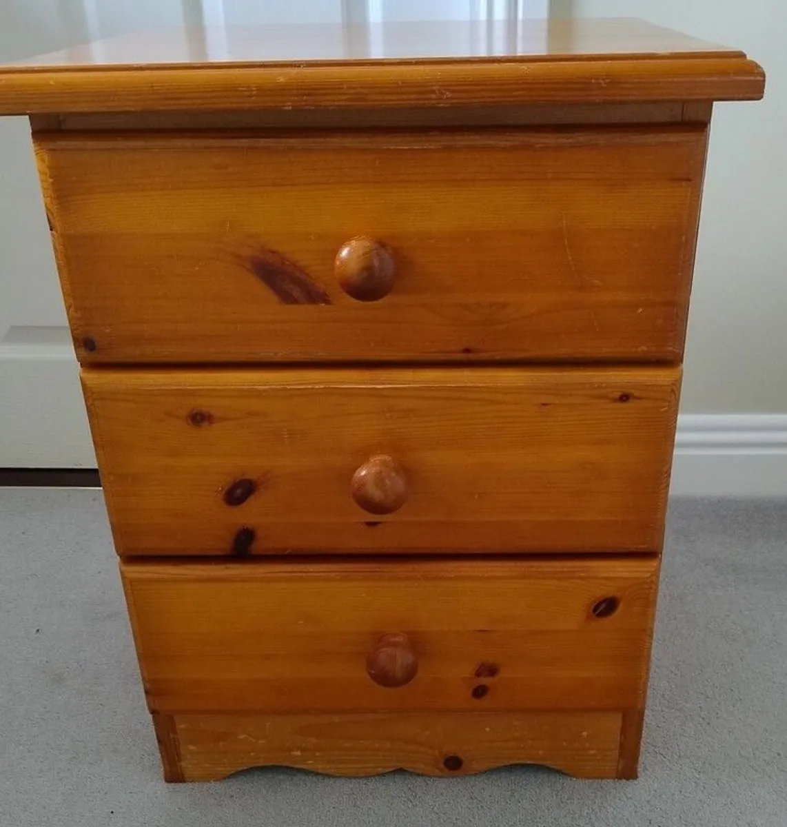 Solid Pine bedside locker - Image 1