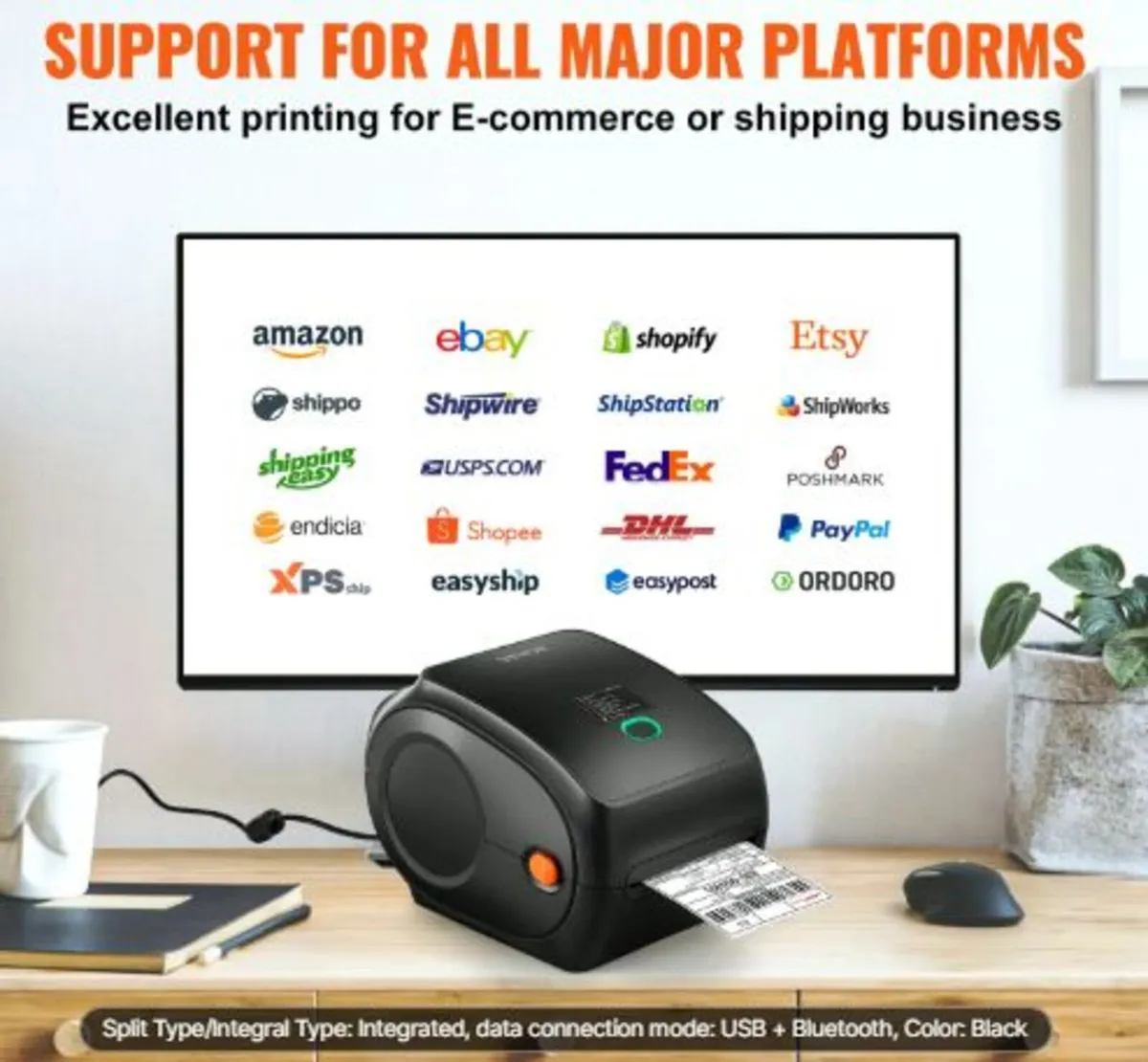 Thermal Label Printer, 300DPI for 4x6 Mailing Pack - Image 2