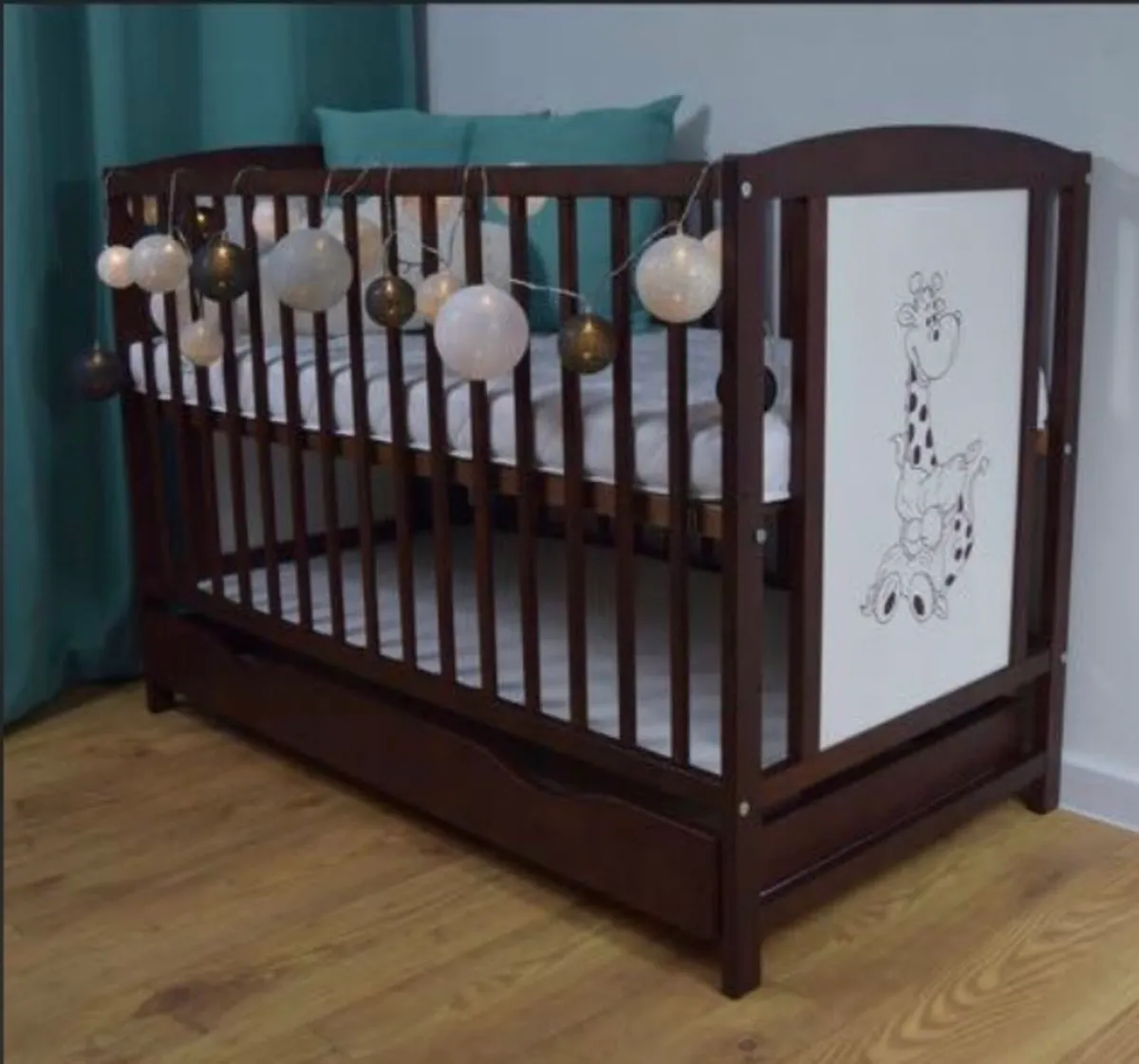 Baby Cot with drawer + Buckwheat/Coconut Mattress - Image 1