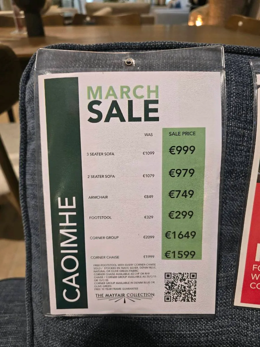 L-shape (right side) Caiomhe sofa(deep blue) - Image 2