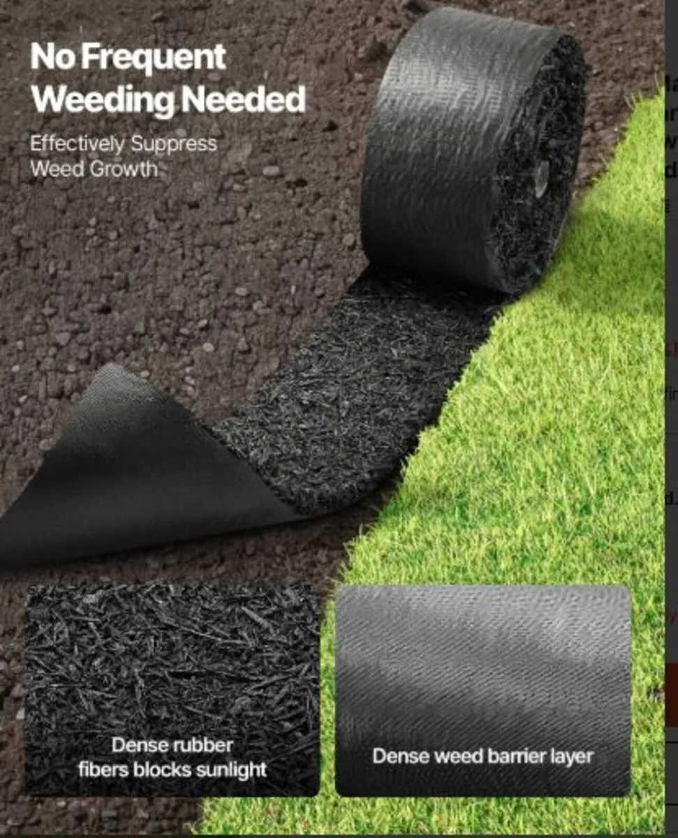 Rubber Mulch Mat Roll, 4 Rolls 305 x 11.5 cm, - Image 2