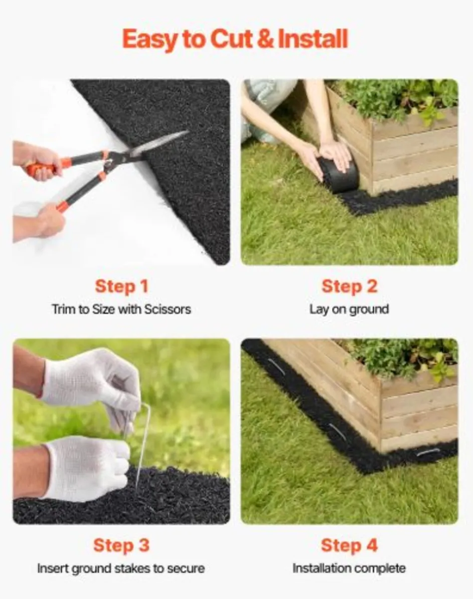 Rubber Mulch Mat Roll, 4 Rolls 305 x 11.5 cm, - Image 3