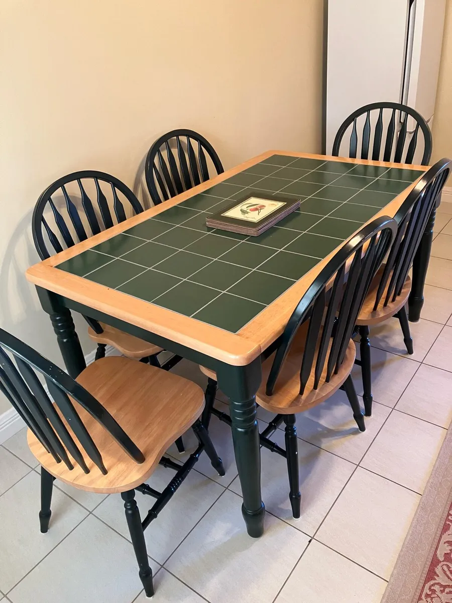 Dining table and six chairs - Image 1