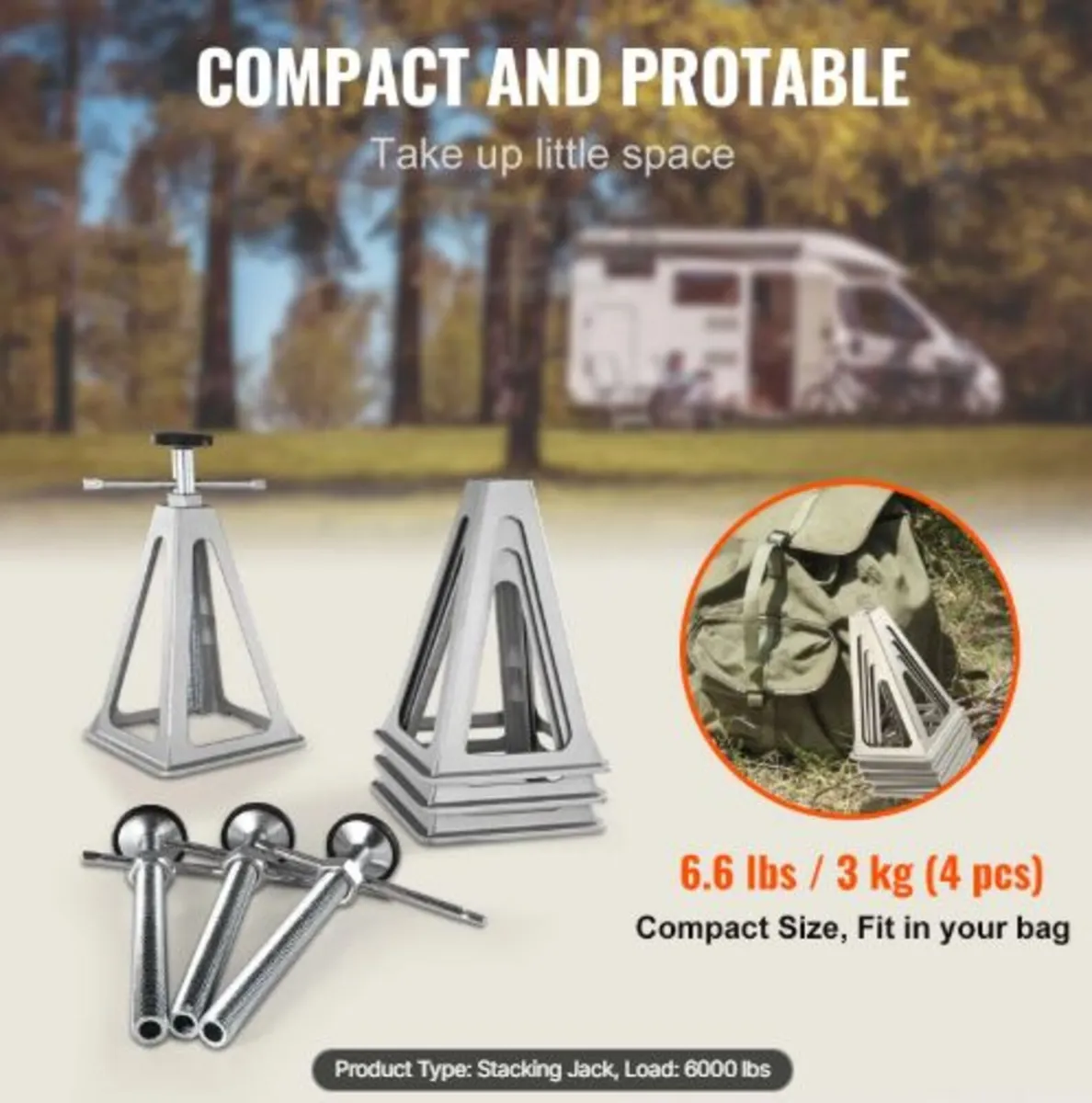 RV Stabilizer Jacks, 4 Pack Aluminum RV Leveling - Image 3