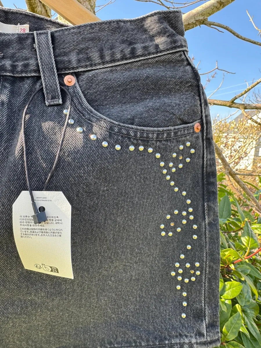 Levi’s Y2K Bejeweled Denim Mini Skirt Size M-28 - Image 2