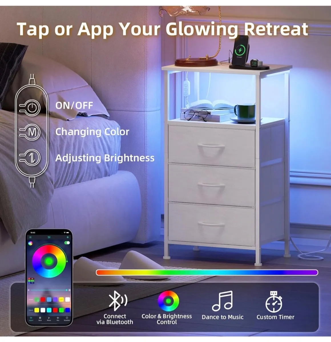 Set of 2 Chest of Drawers for Bedroom - Image 1