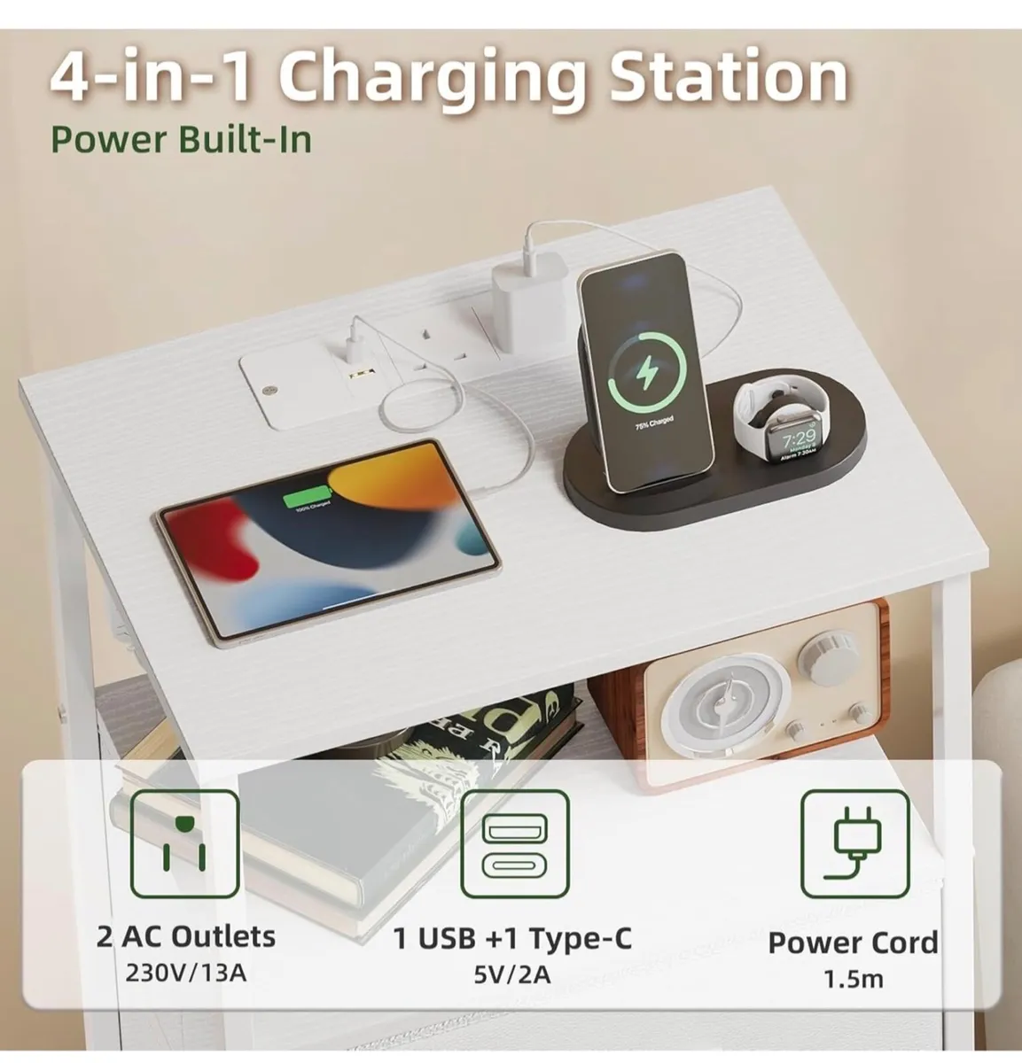 Set of 2 Chest of Drawers for Bedroom - Image 2