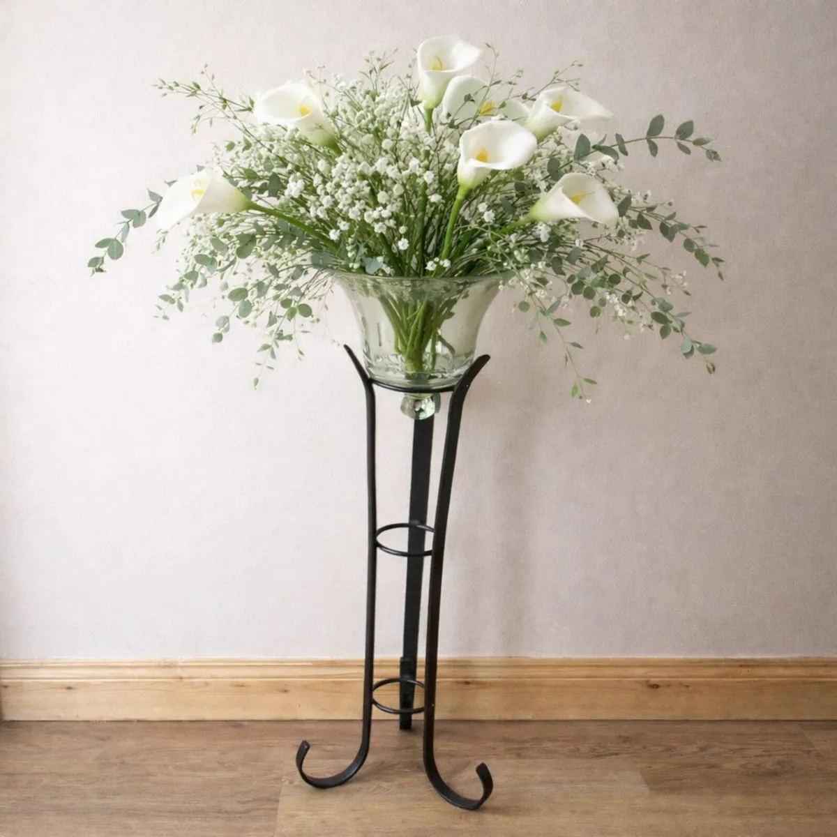 Tall Floor Vase Stand Glass Bowl Decorative - Image 1