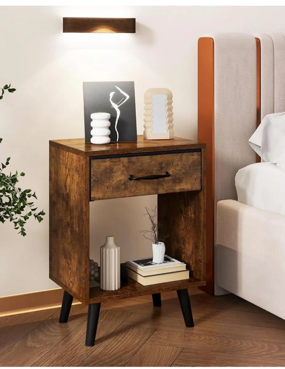 Nightstand Set of 2, Bedside Table, Side Table wit - Image 2