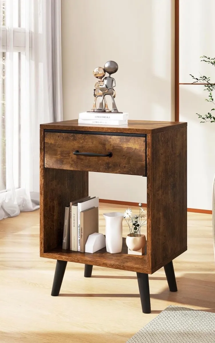 Nightstand Set of 2, Bedside Table, Side Table wit - Image 4