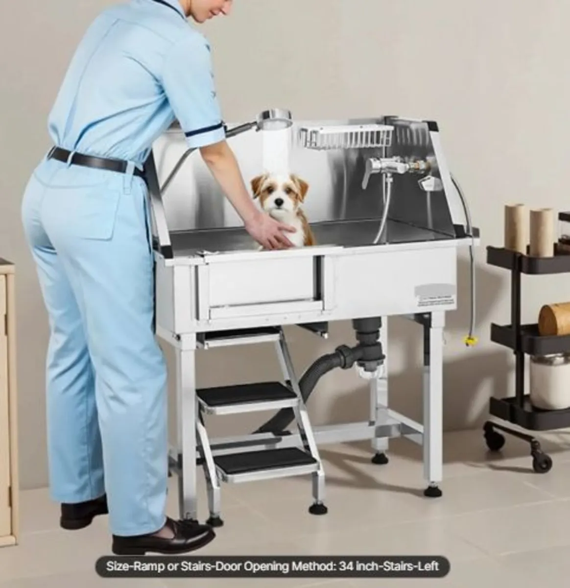 86.4 cm Stainless Steel Dog Washing Station, Pet - Image 3
