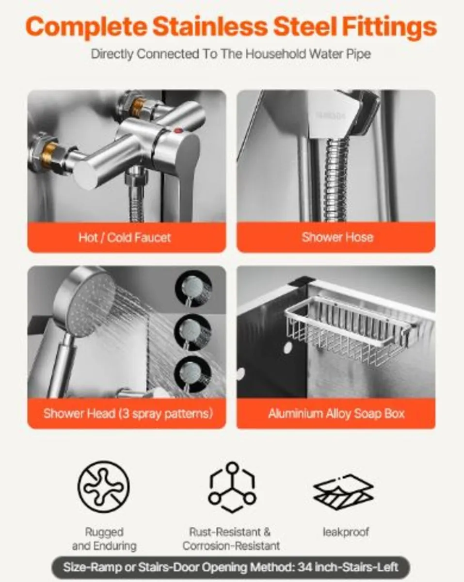 86.4 cm Stainless Steel Dog Washing Station, Pet - Image 4