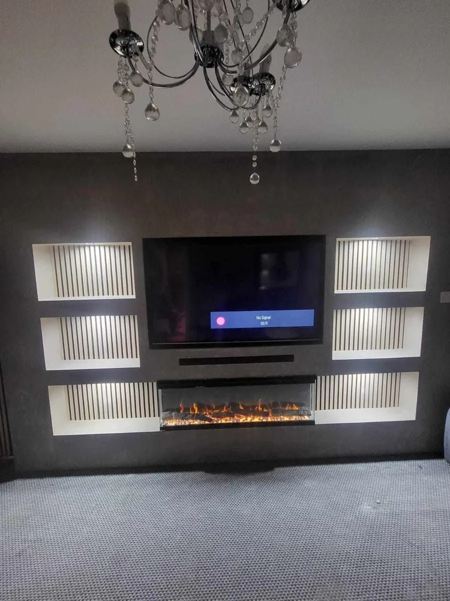 60" 3 sides electric fireplace + set of suitcses - Image 3
