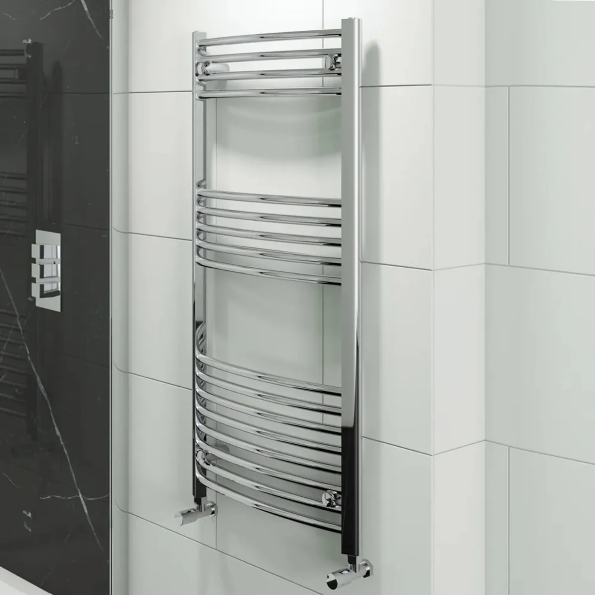 Heated towel rail curved - Image 1