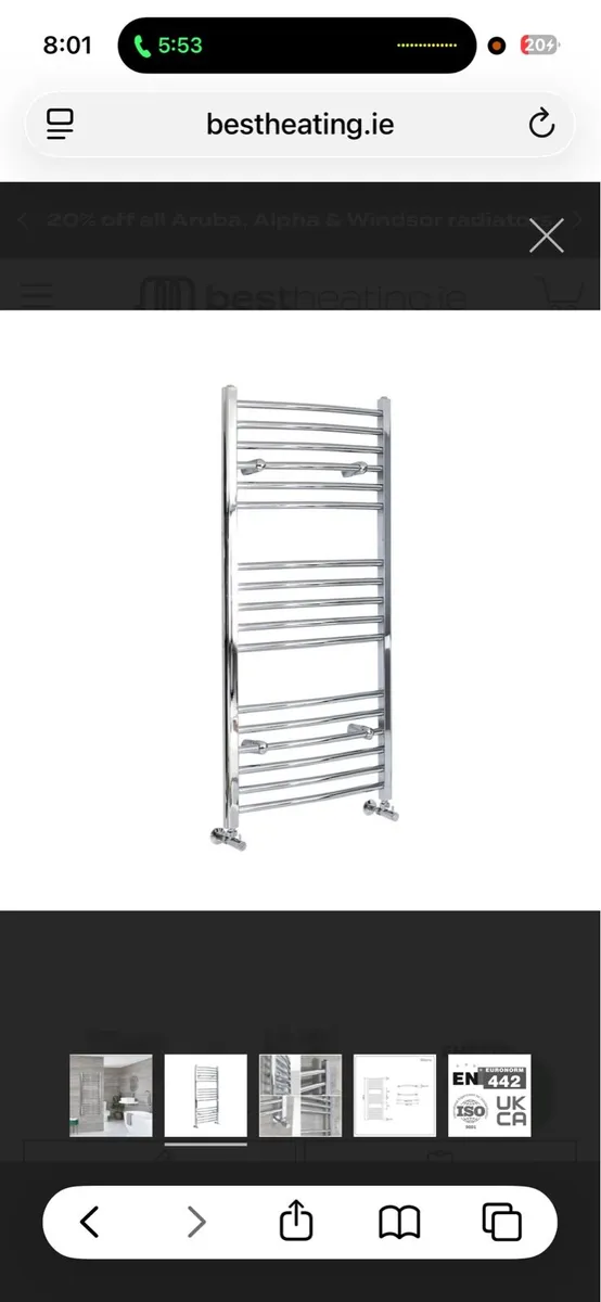 Heated towel rail curved - Image 3