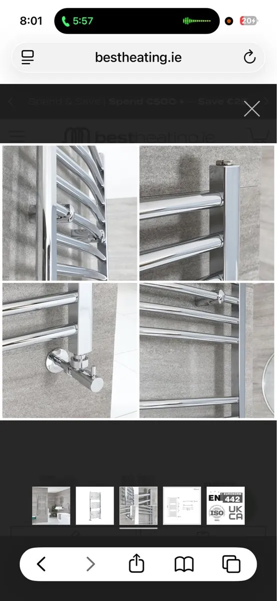 Heated towel rail curved - Image 4