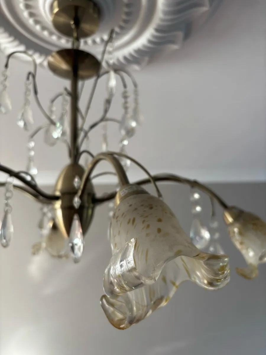 Chandelier with matching single light fittings x2 - Image 2