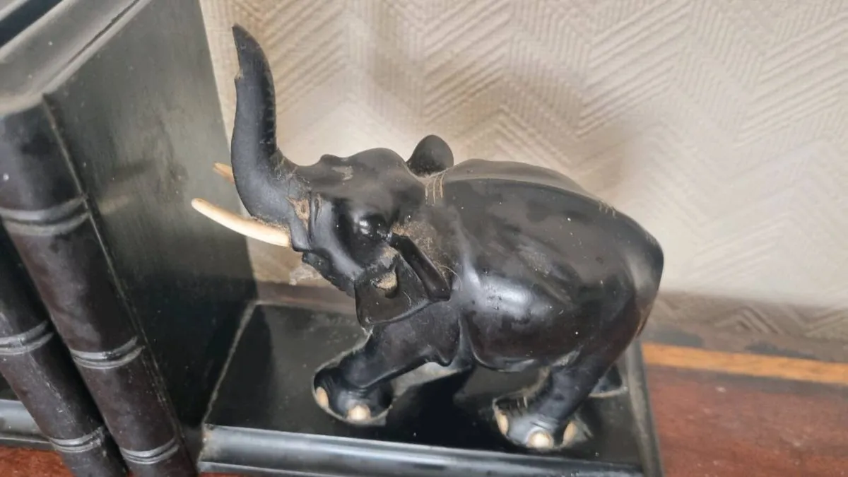 Antique Elephant Book End's - Image 4