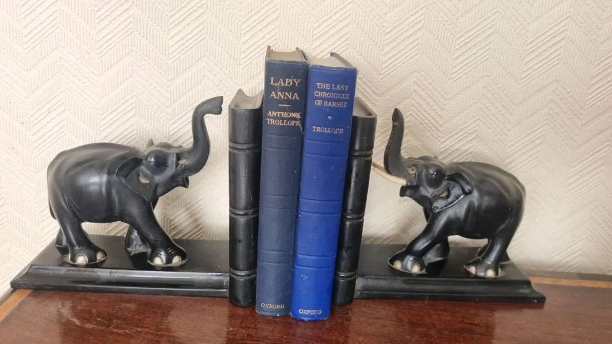 Antique Elephant Book End's - Image 1