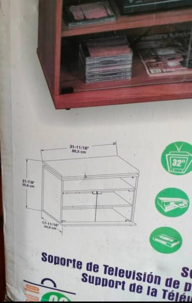 Flat packed, TV swivel stand, new in box. Measurem - Image 3