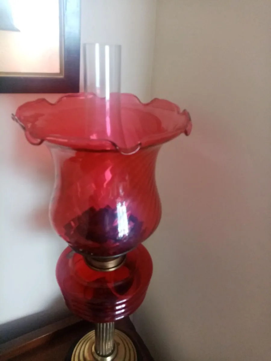 Vintage oil Lamp, Cake Stands - Image 3