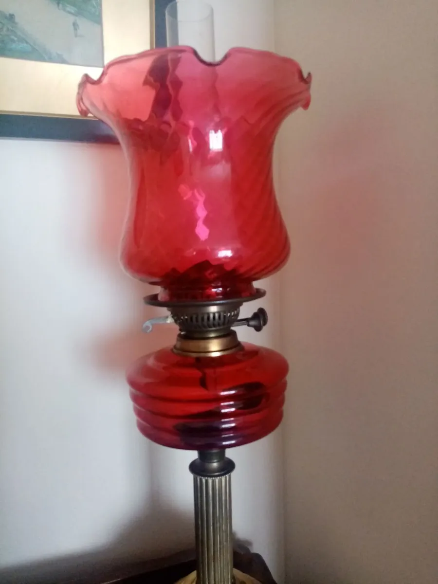 Vintage oil Lamp, Cake Stands - Image 4