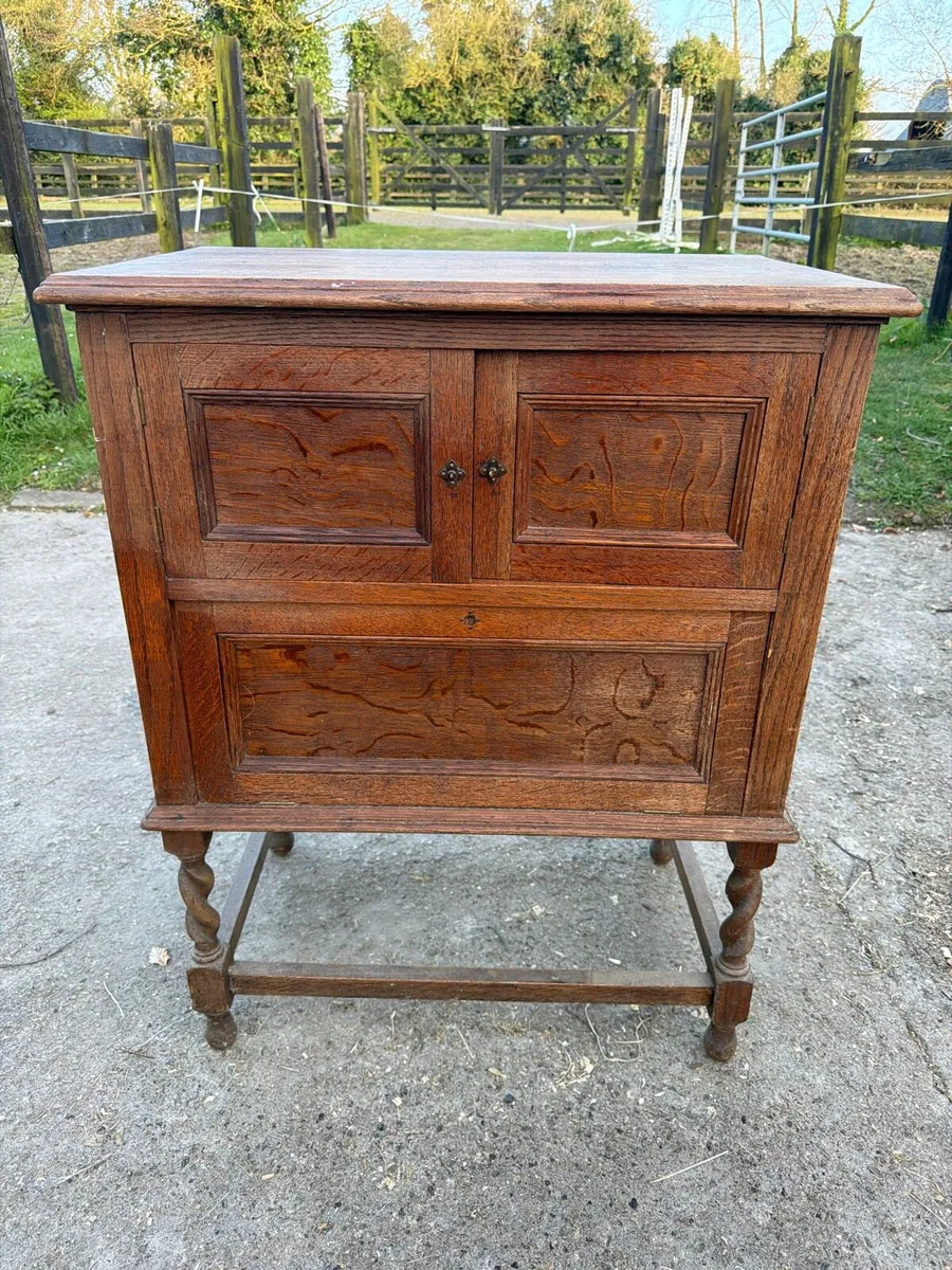Vintage Solid Oak Cabinet / Drinks Cabinet - Image 1