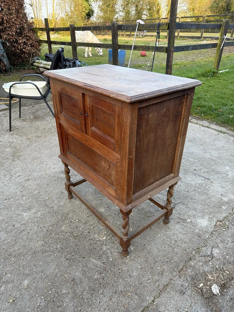 Vintage Solid Oak Cabinet / Drinks Cabinet - Image 2