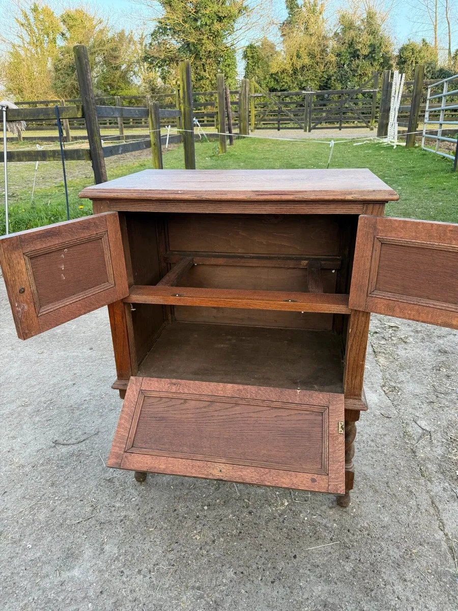 Vintage Solid Oak Cabinet / Drinks Cabinet - Image 4