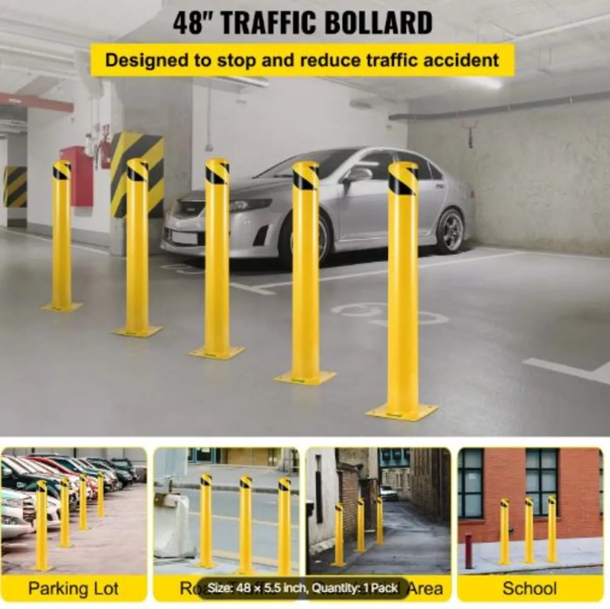 Safety Bollard 122 cm x 14 cm, Safety Barrier - Image 2