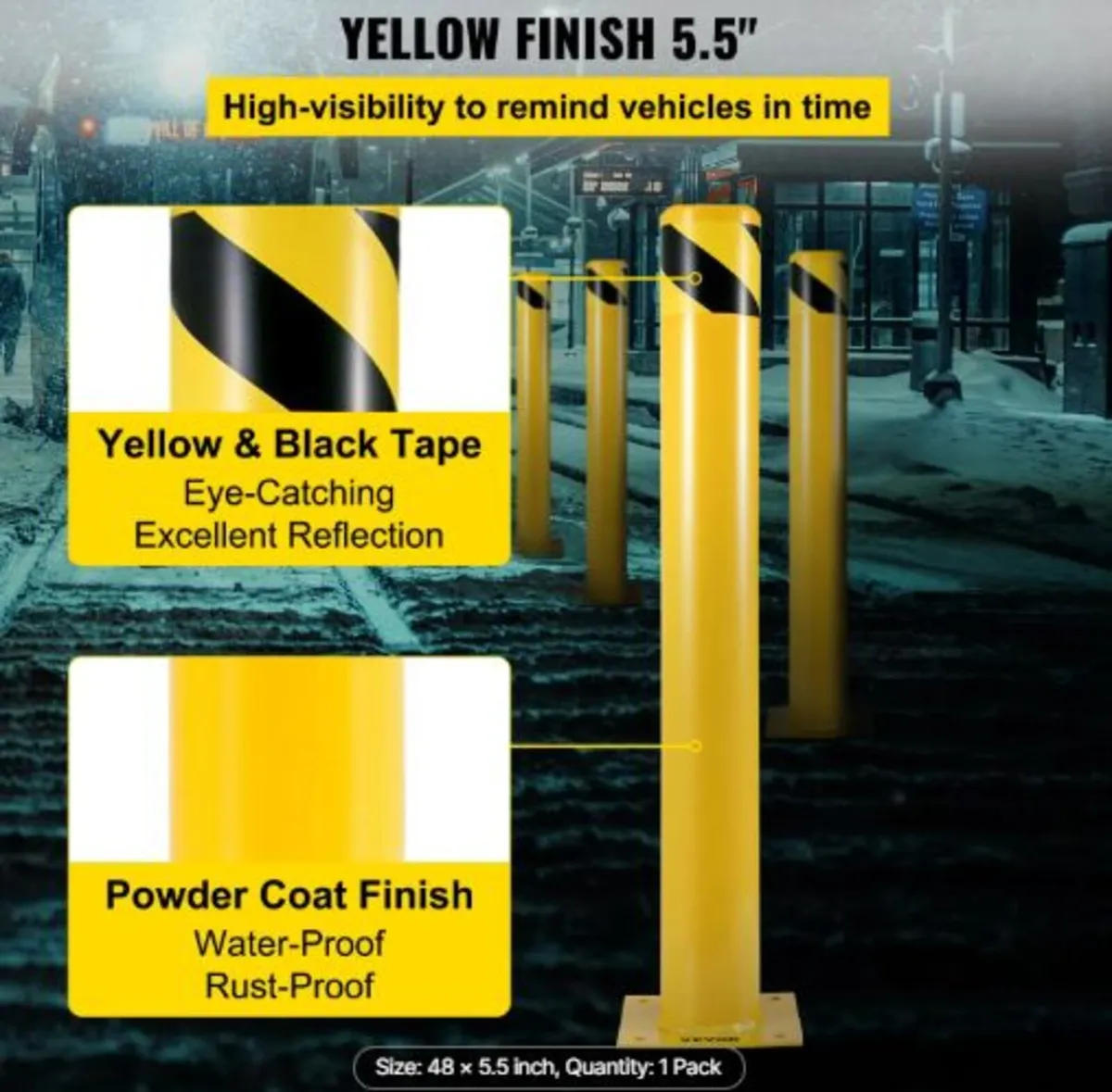 Safety Bollard 122 cm x 14 cm, Safety Barrier - Image 3